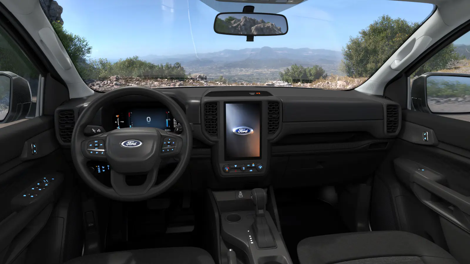 Toàn cảnh táp lô Ford Ranger XLS 2.0L 4x2 với màn hình 10 inch và đồng hồ kỹ thuật số 8 inch
