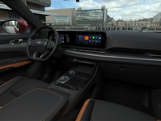 Toàn bộ táp lô Ford Territory Titanium với màn hình kép 12,3 inch và giao diện hiện đại